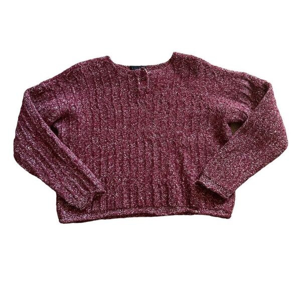 Limited | Cotton Wool Blend Crop Knit Sweater, Size L - Picture 1 of 7